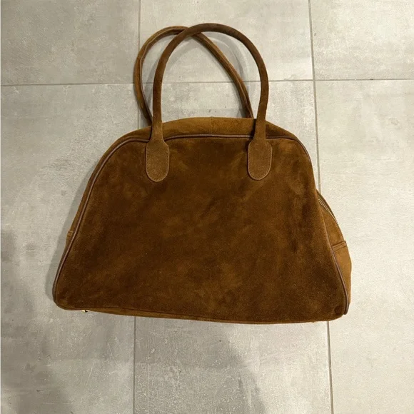 ASOS brown suede bowler tote bag - Picture 5 of 8